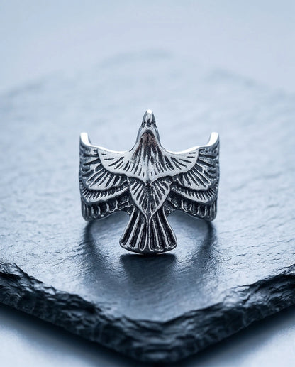 Oxidized Silver Soaring Eagle Sculpted Ring