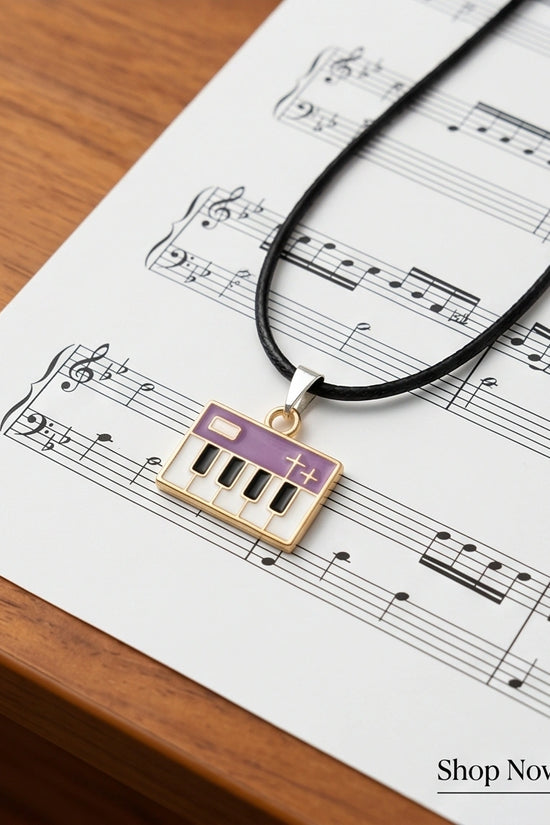 Gold and Purple Piano Synthesizer Necklace