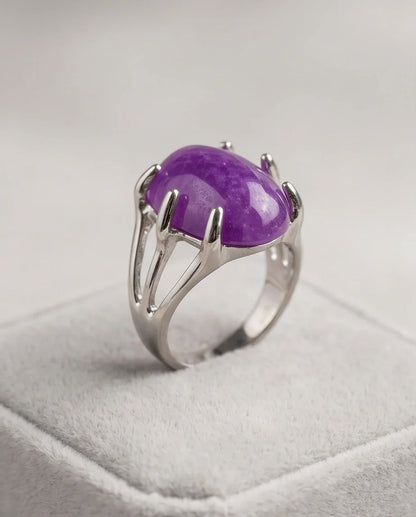 Vibrant Orchid Jade Statement Ring