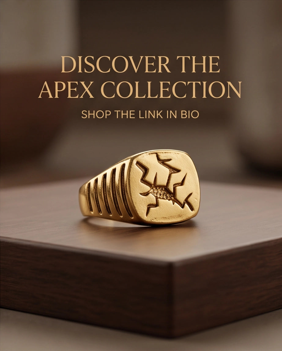 Fractured Mosaic Gold Signet Ring