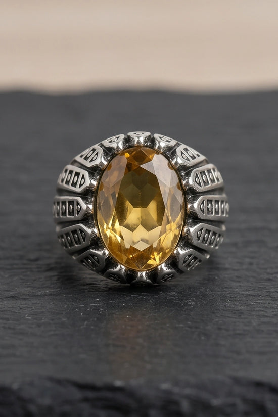 Imperial Citrine Citadel Silver Ring