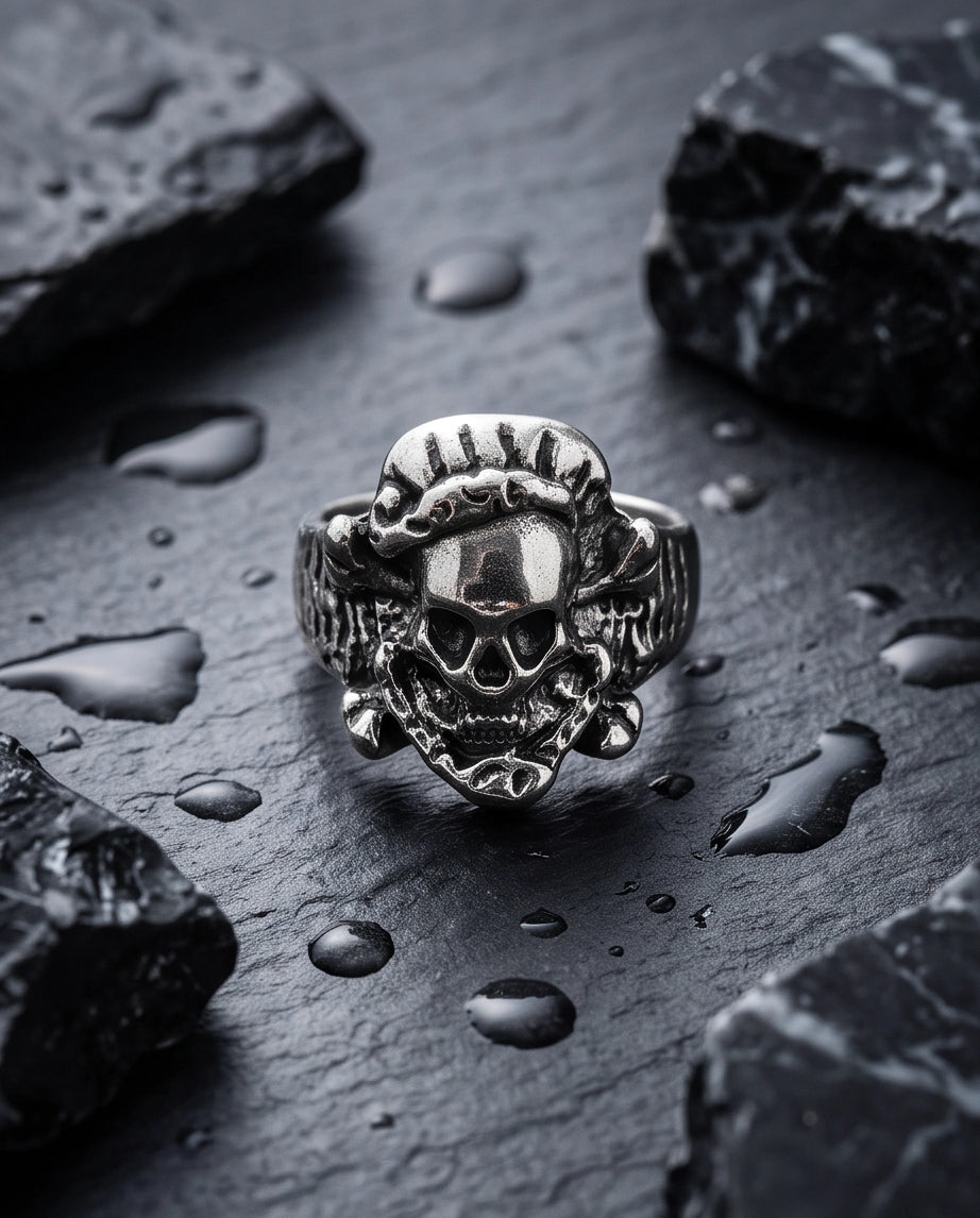 Crossbones Skull & Serpent Sculpted Ring