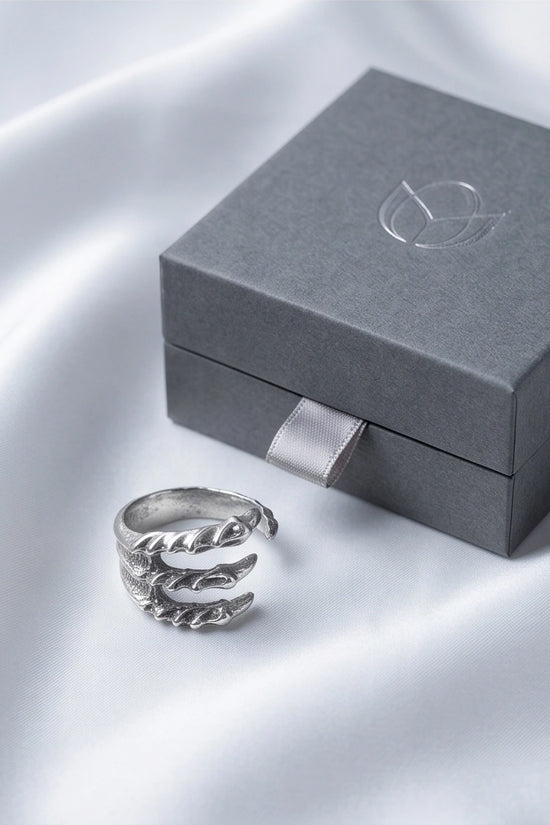 Gothic Dragon Claw Open Band Ring