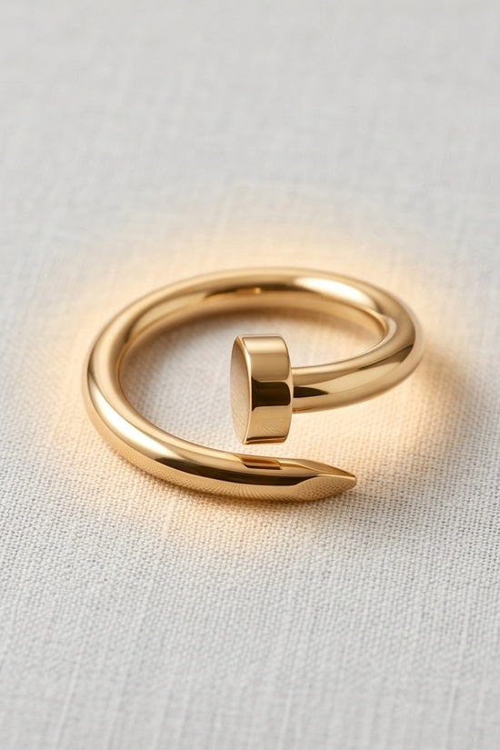 Golden Minimalist Nail Wrap Ring