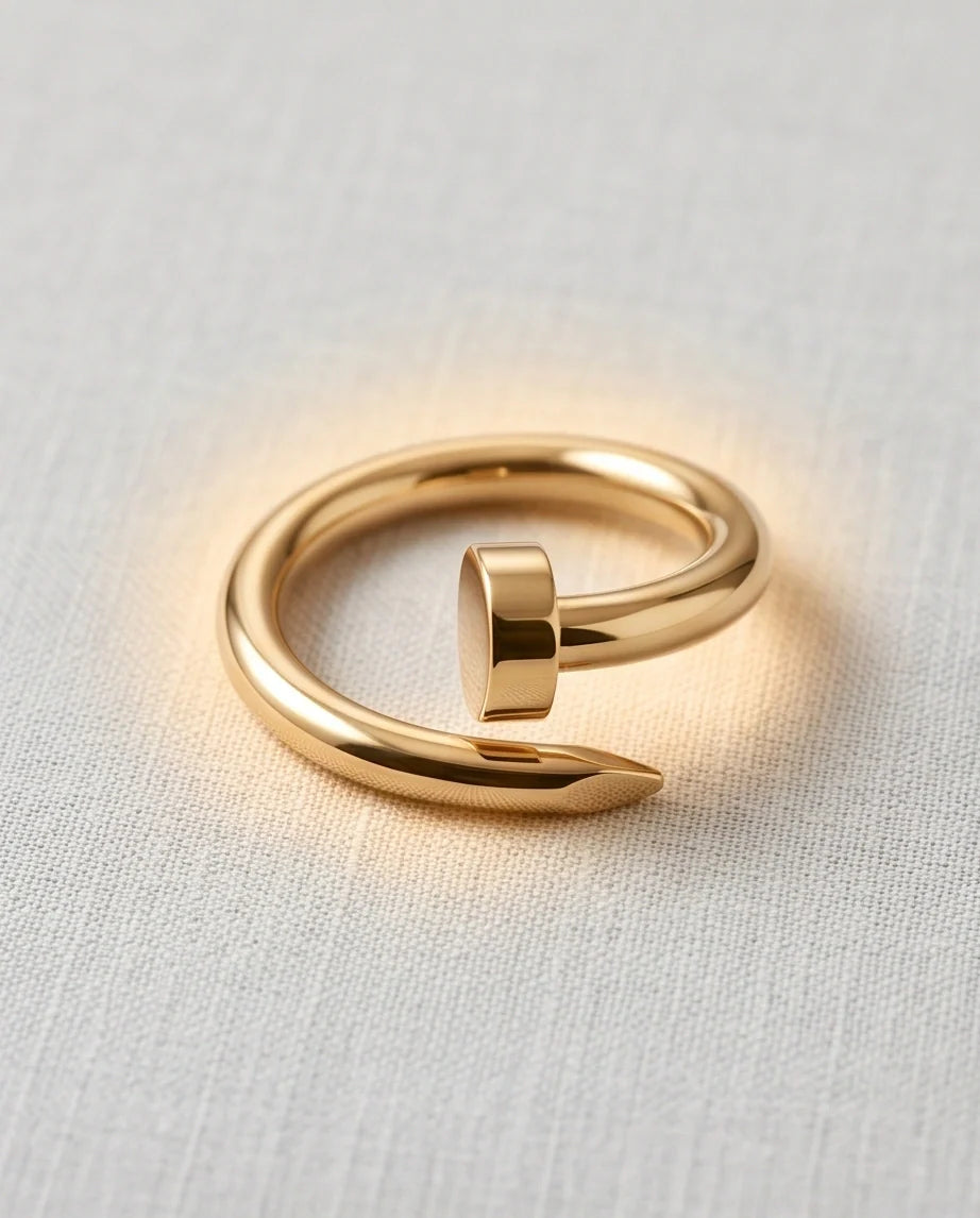 Golden Minimalist Nail Wrap Ring