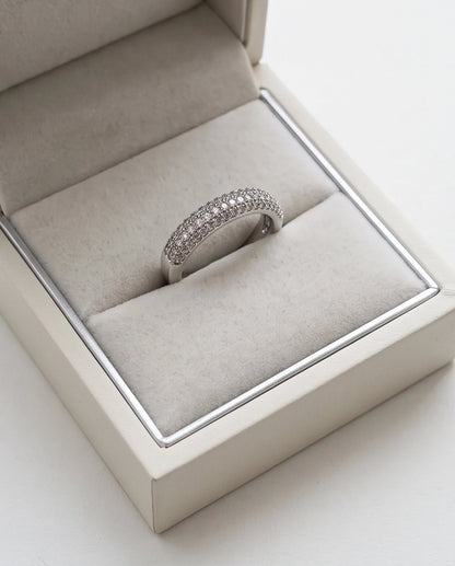 Multi-Row Pavé Curved Dome Band