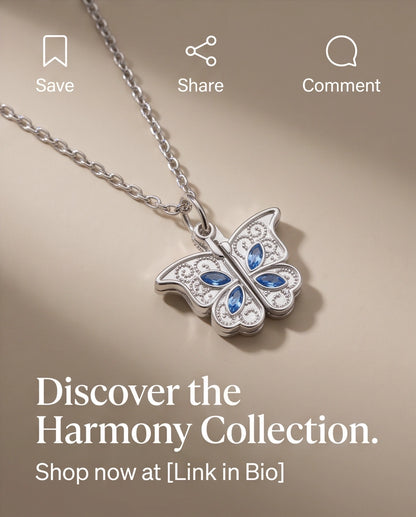 Silver Butterfly Secret Heart Pendant Necklace