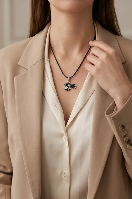 The Onyx Squirrel Pendant