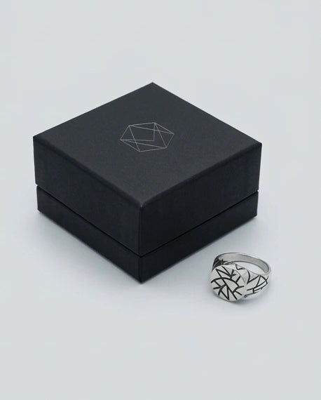 Sterling Silver Abstract Geometric Signet Ring