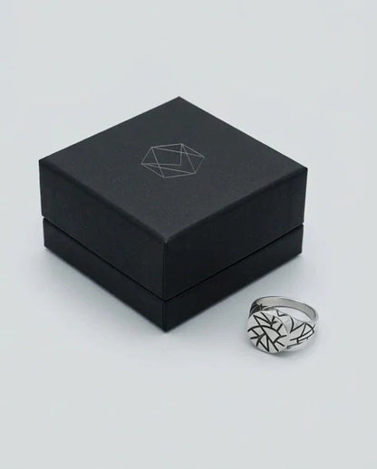 Sterling Silver Abstract Geometric Signet Ring
