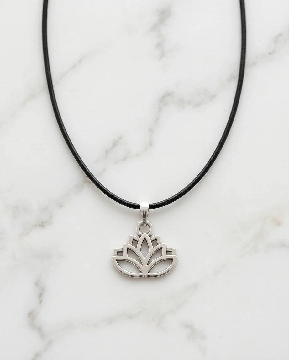 The Pure Spirit: Half-Bloom Minimalist Lotus Pendant Necklace