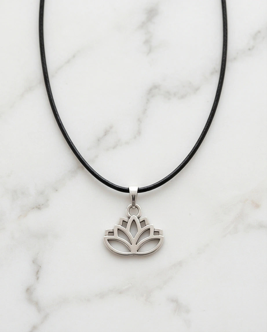 The Pure Spirit: Half-Bloom Minimalist Lotus Pendant Necklace