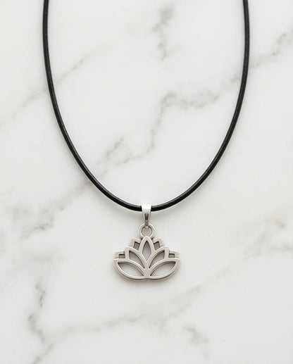 The Pure Spirit: Half-Bloom Minimalist Lotus Pendant Necklace