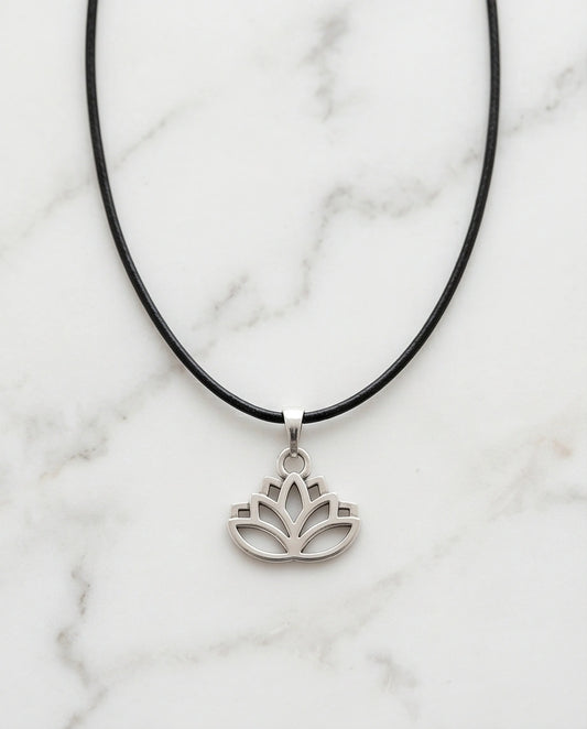 The Pure Spirit: Half-Bloom Minimalist Lotus Pendant Necklace