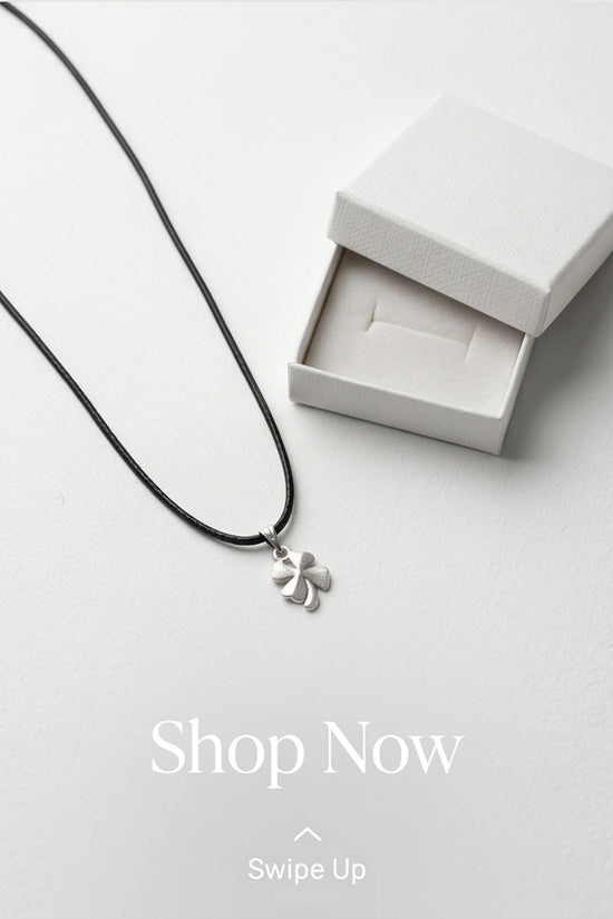 Silver Four-Leaf Clover Luck Necklace