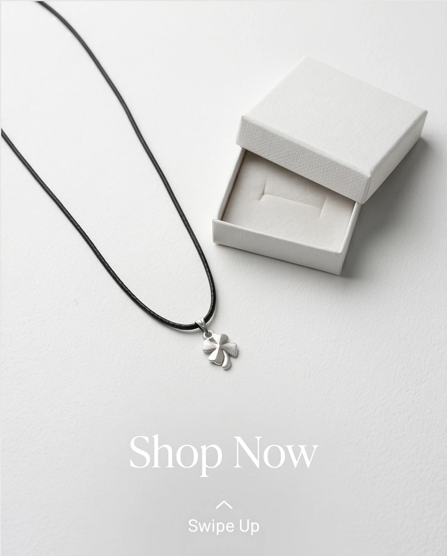 Silver Four-Leaf Clover Luck Necklace