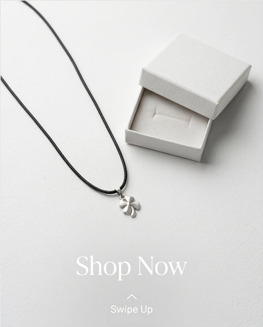 Silver Four-Leaf Clover Luck Necklace