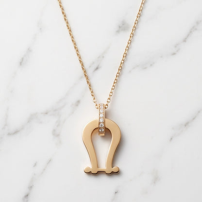 Gold Diamond-Cut Clover Pendant Necklace