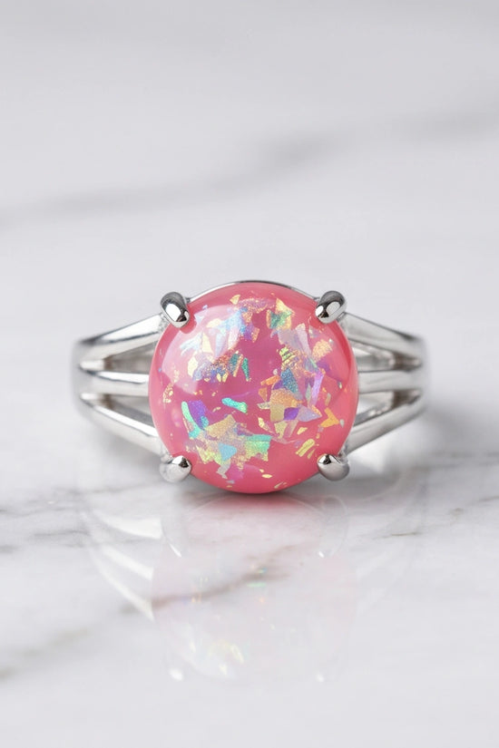 Blushing Nebula Pink Opal Ring