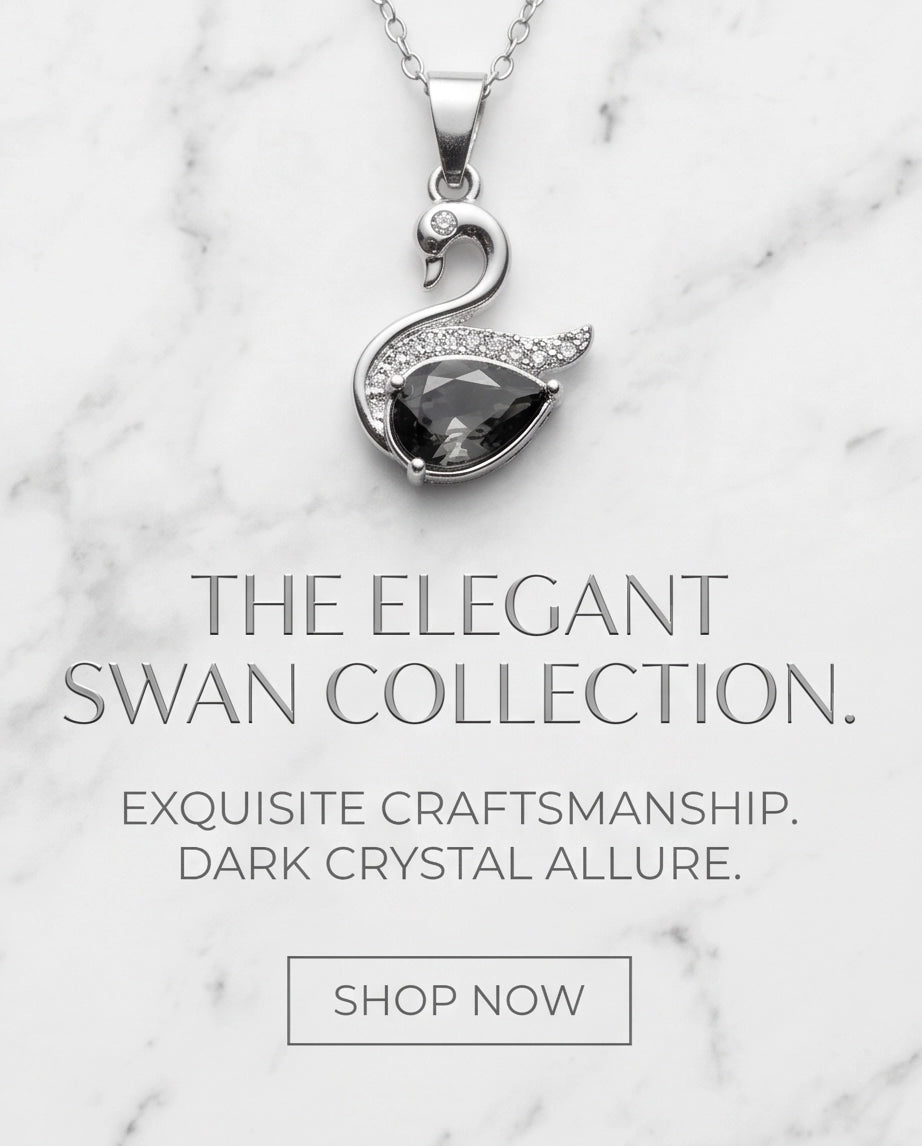 Silver Smoky Quartz Swan Pendant Necklace