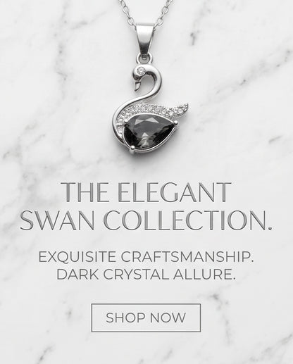 Silver Smoky Quartz Swan Pendant Necklace