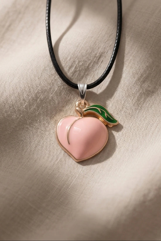 Sweet Peach Enamel Pendant Necklace