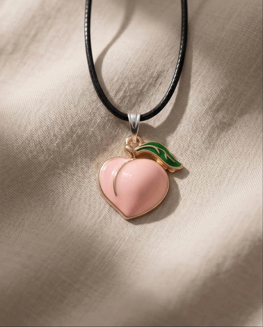 Sweet Peach Enamel Pendant Necklace