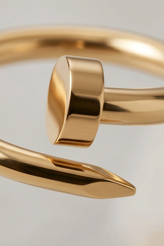 Golden Minimalist Nail Wrap Ring