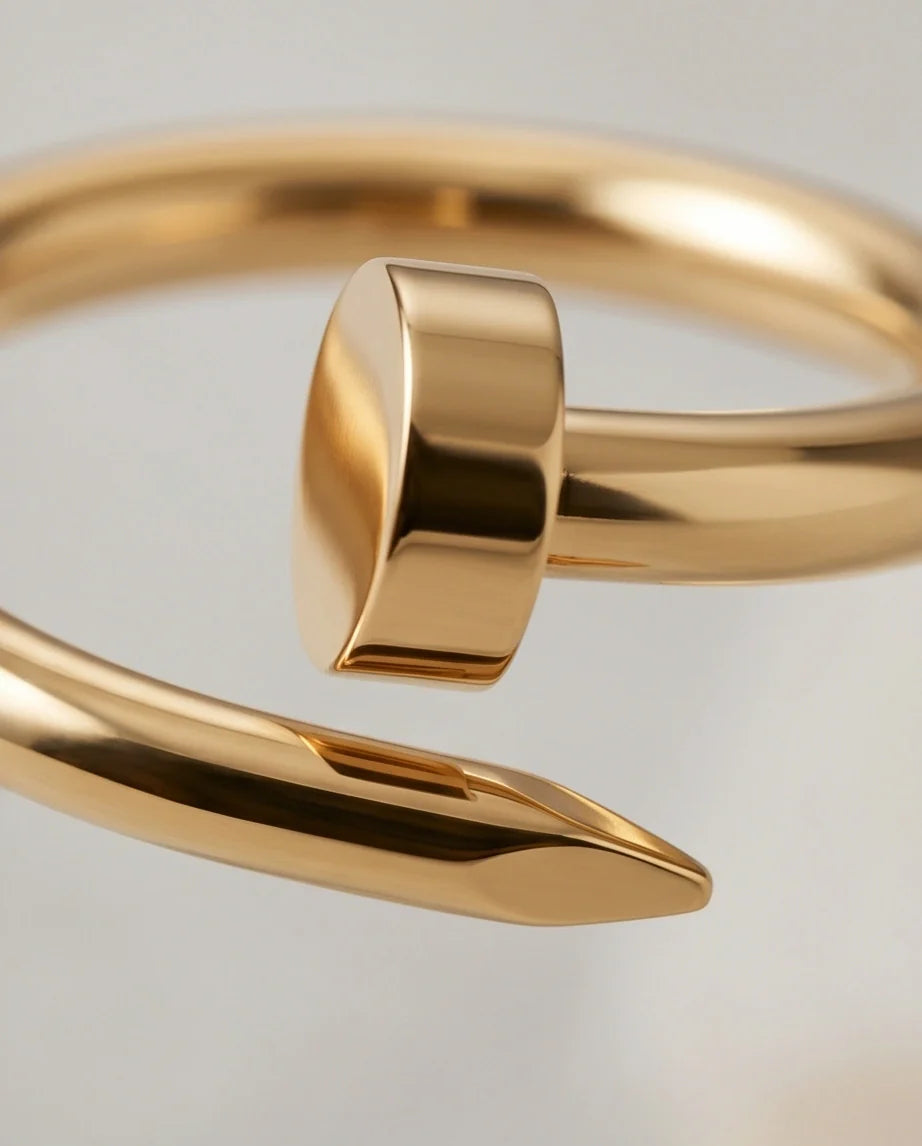 Golden Minimalist Nail Wrap Ring