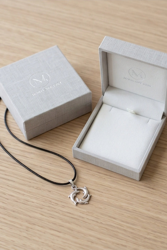 Silver Dolphin Circle Necklace
