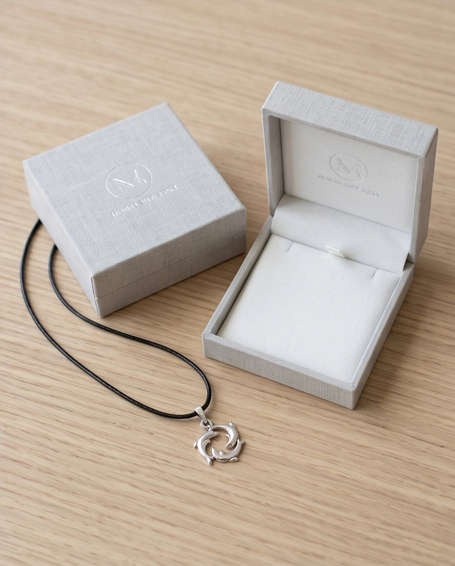 Silver Dolphin Circle Necklace