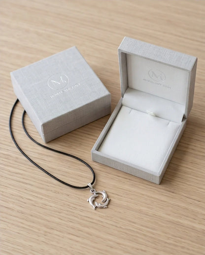 Silver Dolphin Circle Necklace