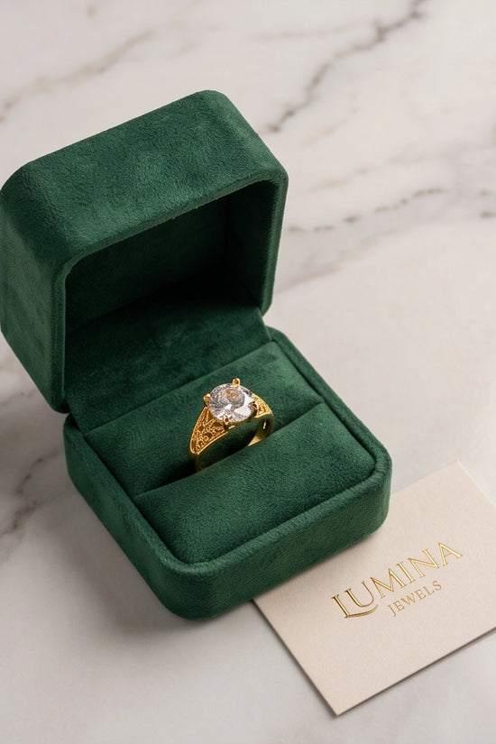 Golden Empress Moissanite Filigree Ring