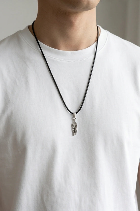 Silver Minimalist Plume Feather Necklace