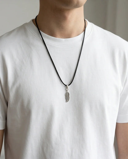 Silver Minimalist Plume Feather Necklace