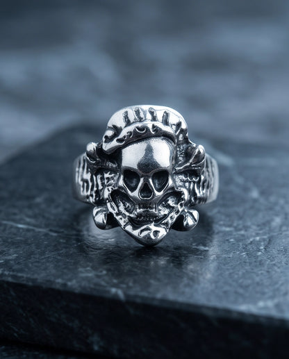 Crossbones Skull & Serpent Sculpted Ring