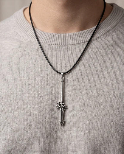 Spiked Crescent Spearhead Pendant Necklace