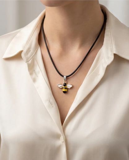 Golden Honeybee Pendant Necklace