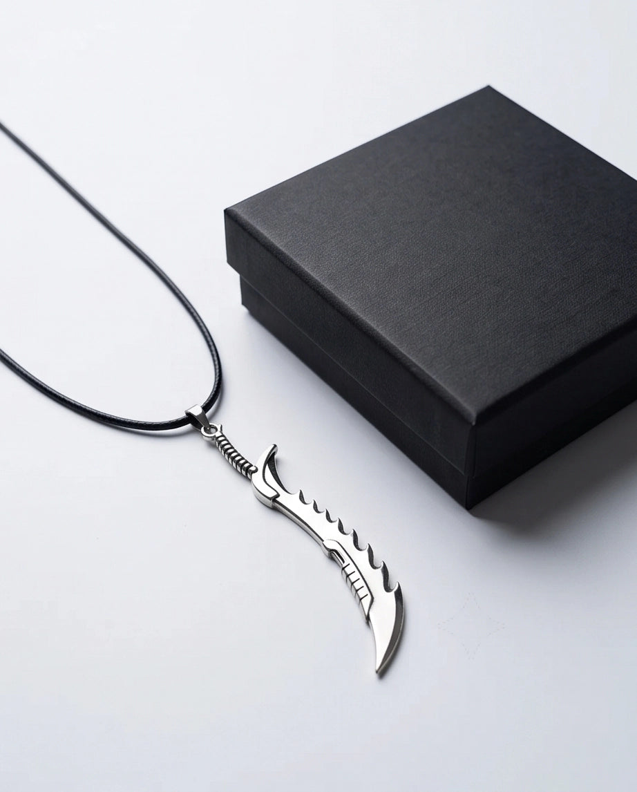 Serrated Scimitar Blade Pendant
