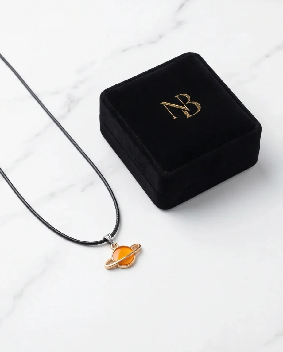 Cosmic Saturn Planet Pendant