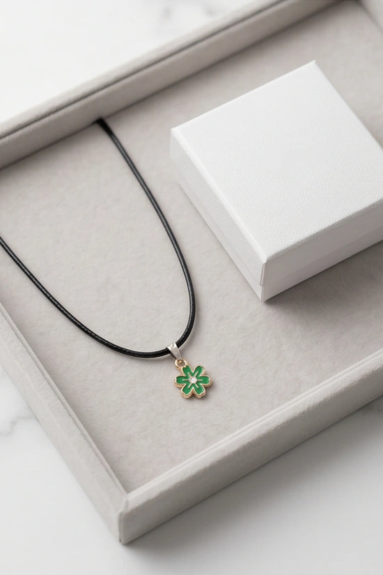 Gold and Green Honeybee Pendant Necklace