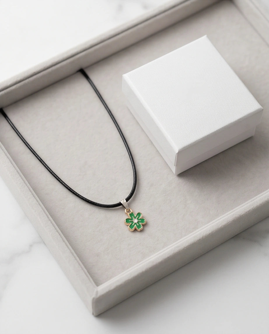 Gold and Green Honeybee Pendant Necklace