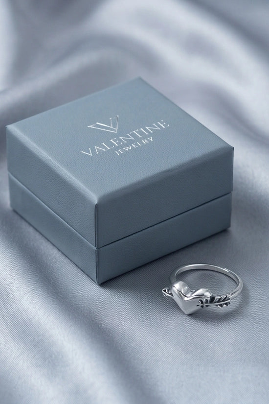 Sterling Silver Cupid's Arrow Heart Ring