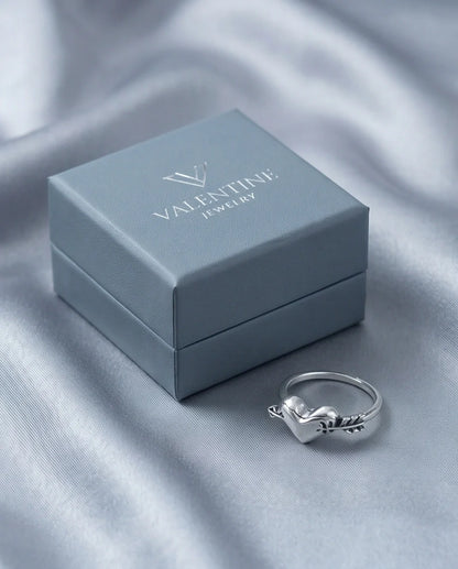 Sterling Silver Cupid's Arrow Heart Ring