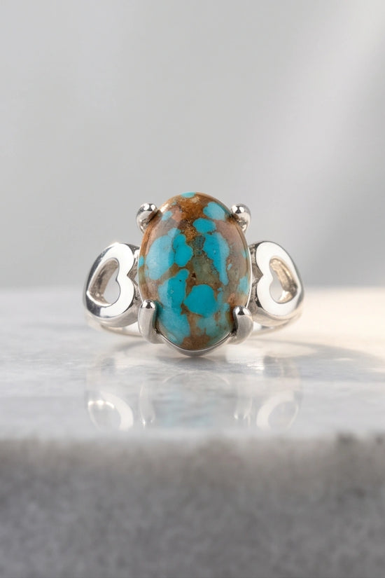 Earthborn Mosaic Turquoise Heart Ring