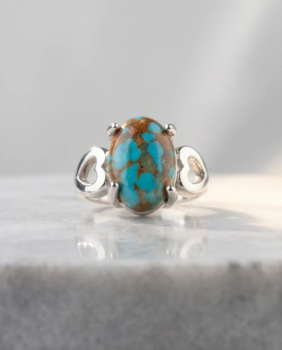 Earthborn Mosaic Turquoise Heart Ring