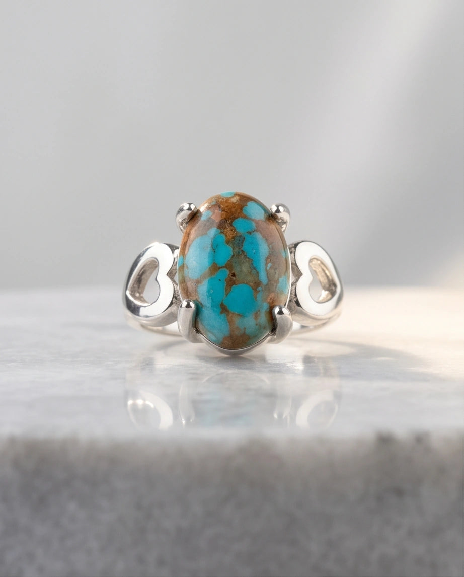Earthborn Mosaic Turquoise Heart Ring