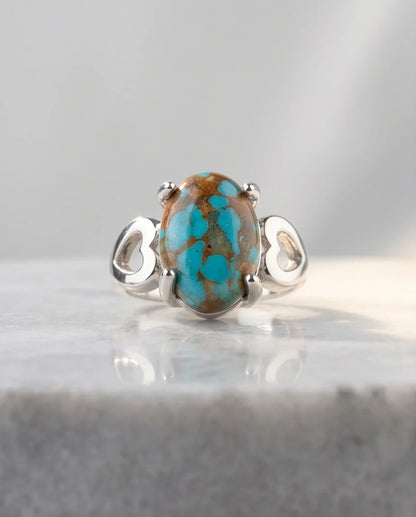 Earthborn Mosaic Turquoise Heart Ring