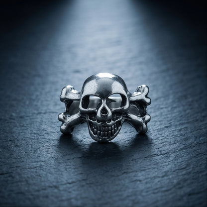 Jolly Roger Crossbones Skull Ring