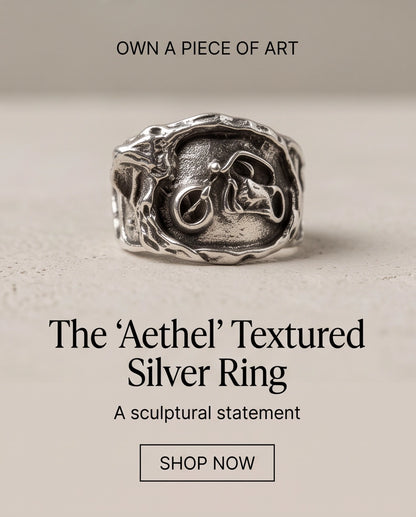 Sculptural Motorcycle Oxidized Silver Ring